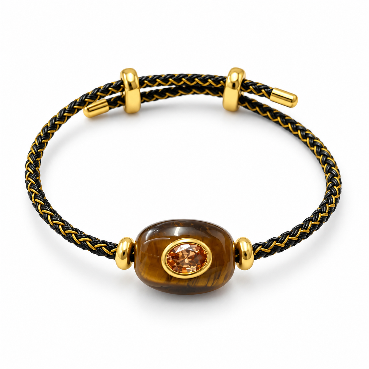 Tiger Eye & Champagne Gemstone Bracelet