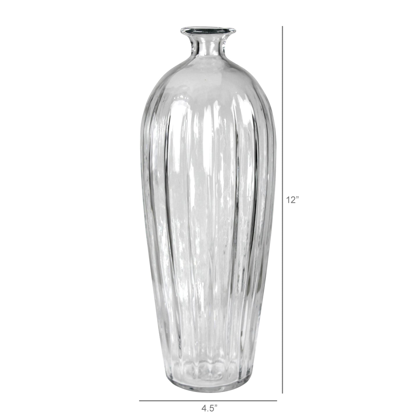 Tall Glass Scalloped Vase