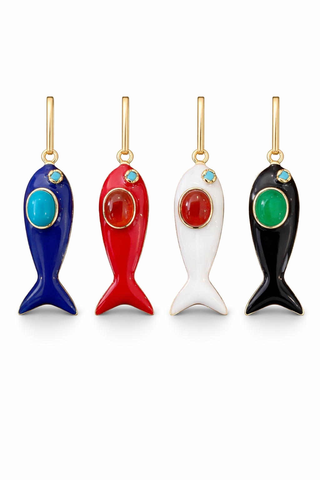 Enamel & Gemstone Fish Pendent