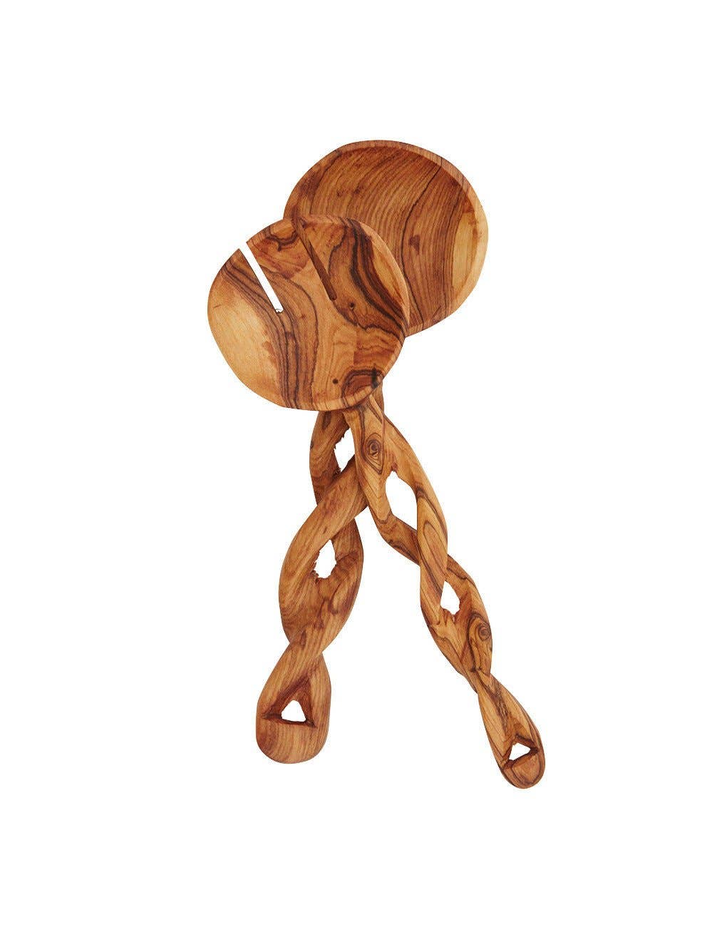 Twisted Wood Salad Servers