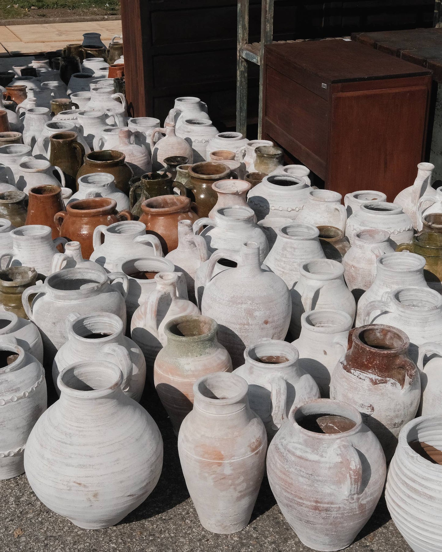 Vintage Whitewash Terracotta Urn