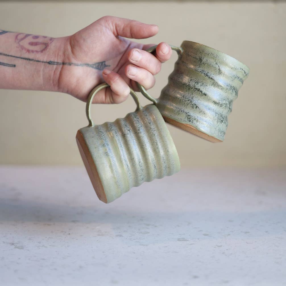 Diner Inspired Mug in Moss Green