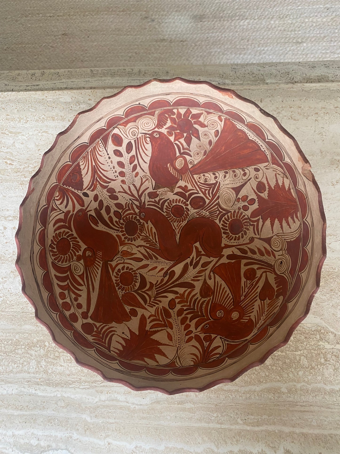Vintage Terracotta Hand Painted Bowl