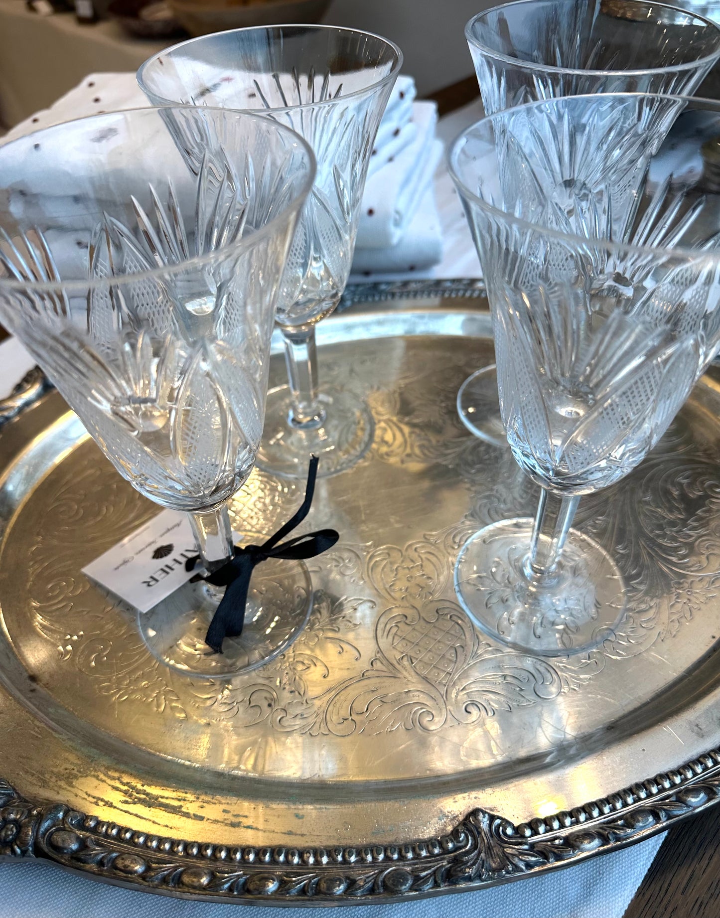 Vintage Etched Crystal Stemware