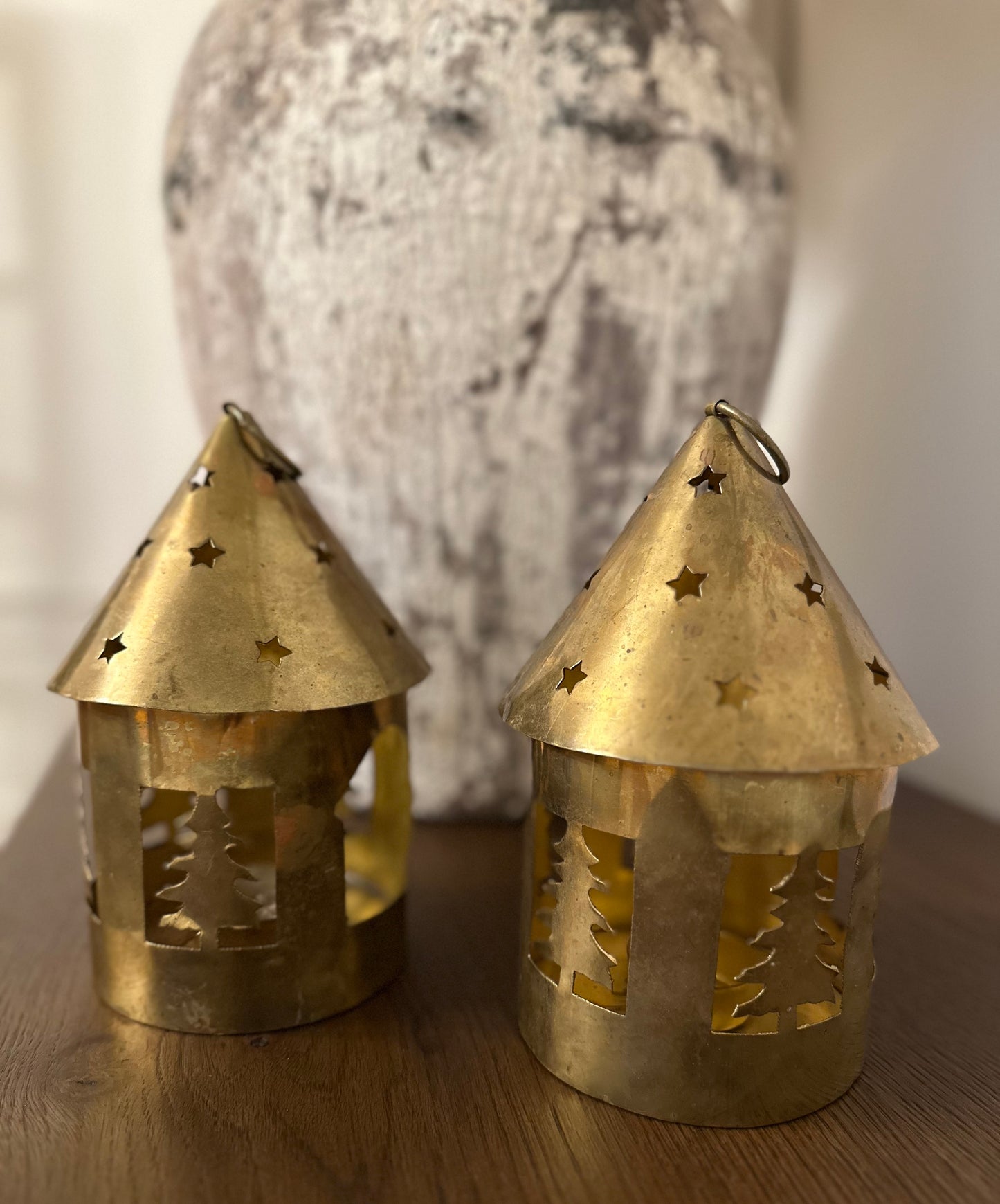 Vintage Brass Tree Lantern