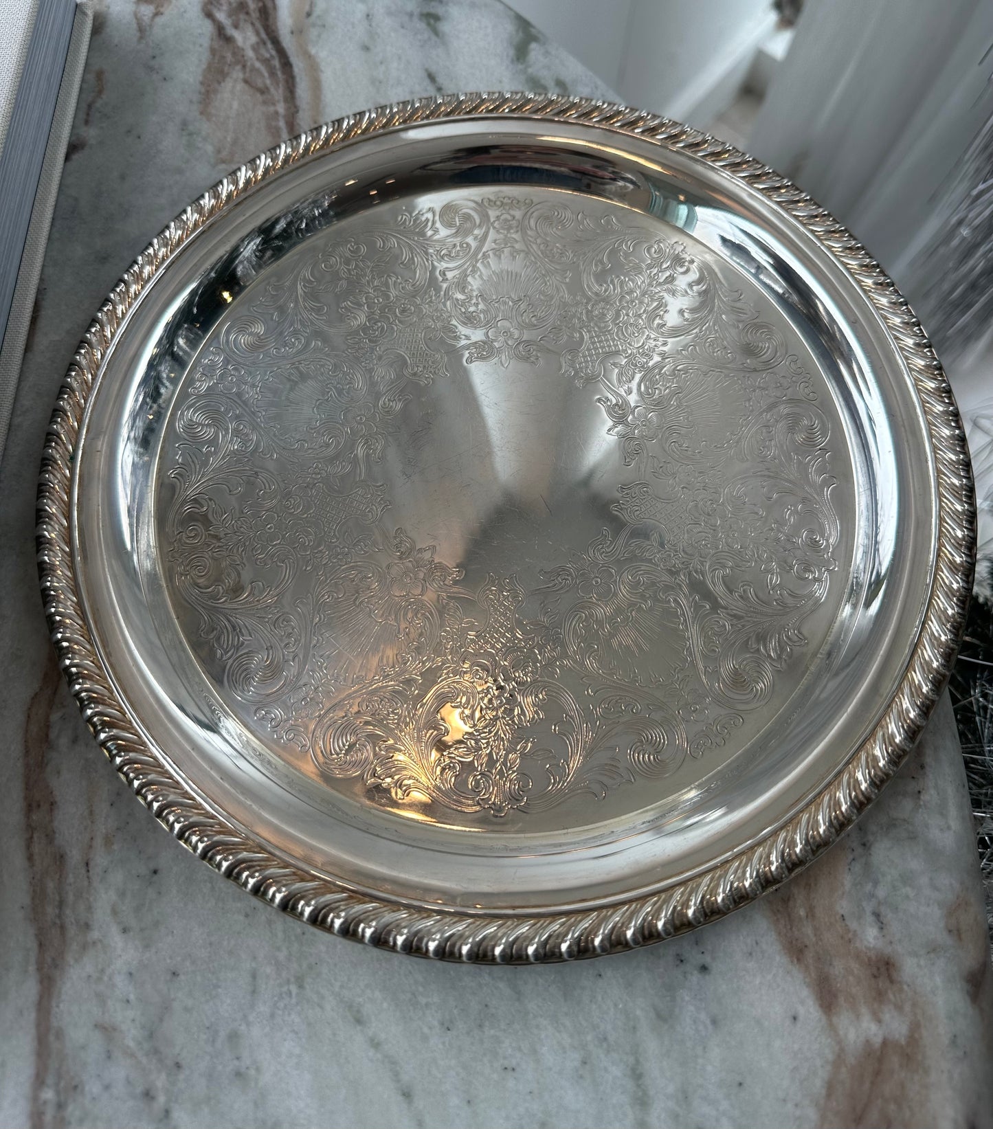 Vintage Silverplate Tray- 10"