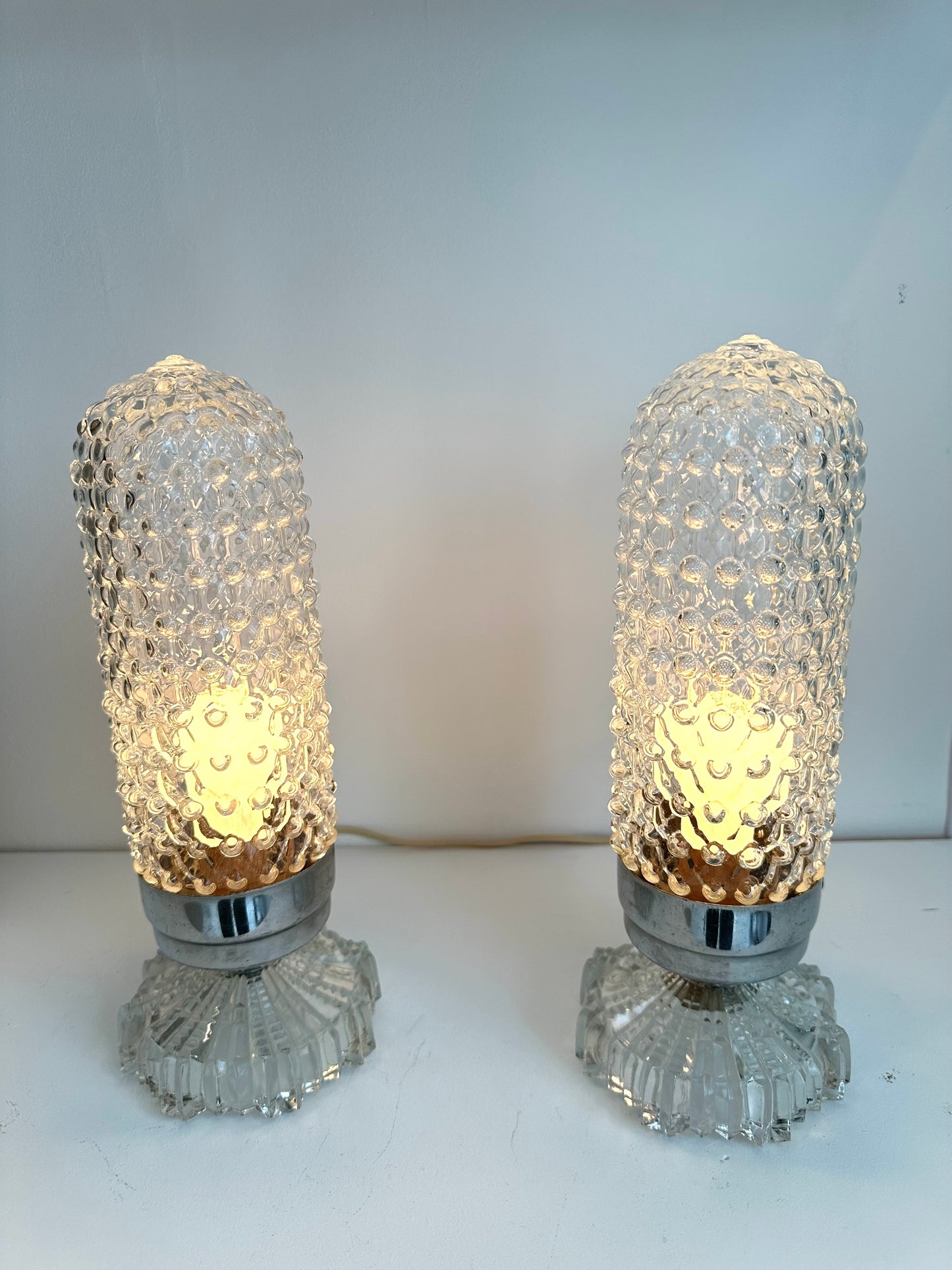 1930's Art Deco Glass Table Lamps