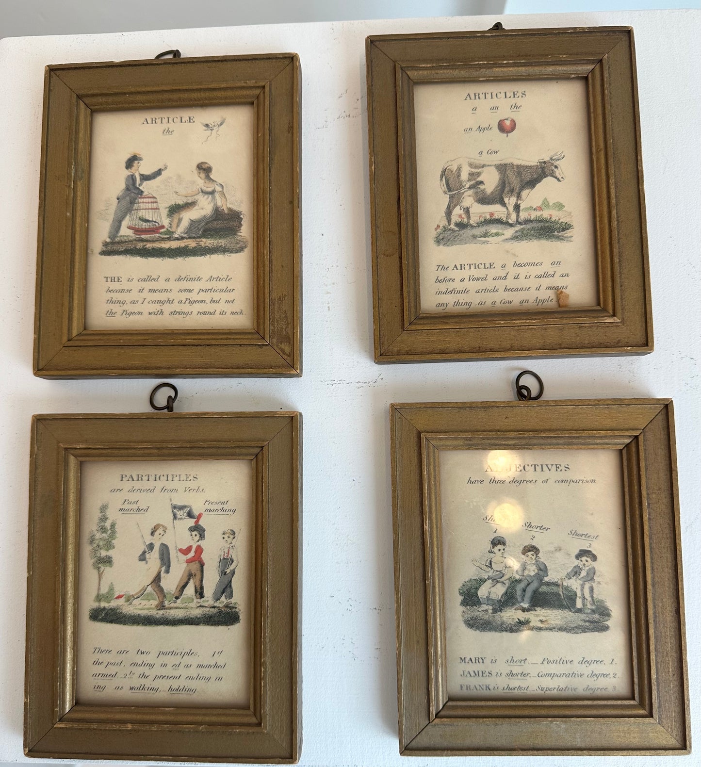 19th Century Antique Grammar Prints