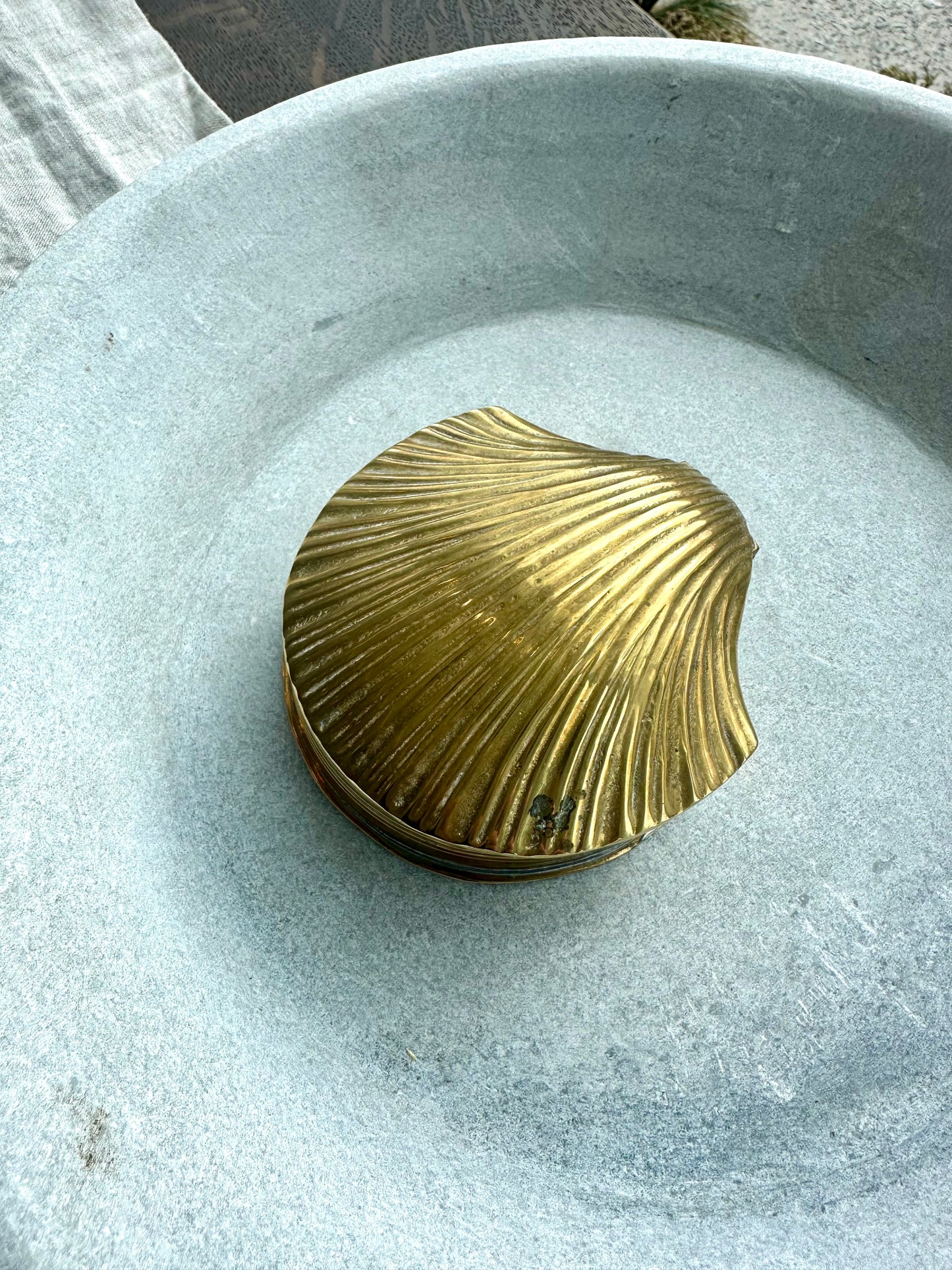 Vintage Brass Shell Box