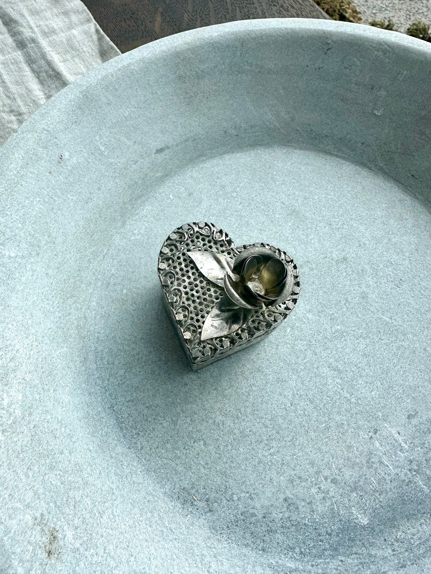 Vintage Silverplate heart box