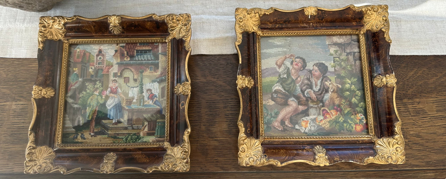 Antique Needlepoint Set