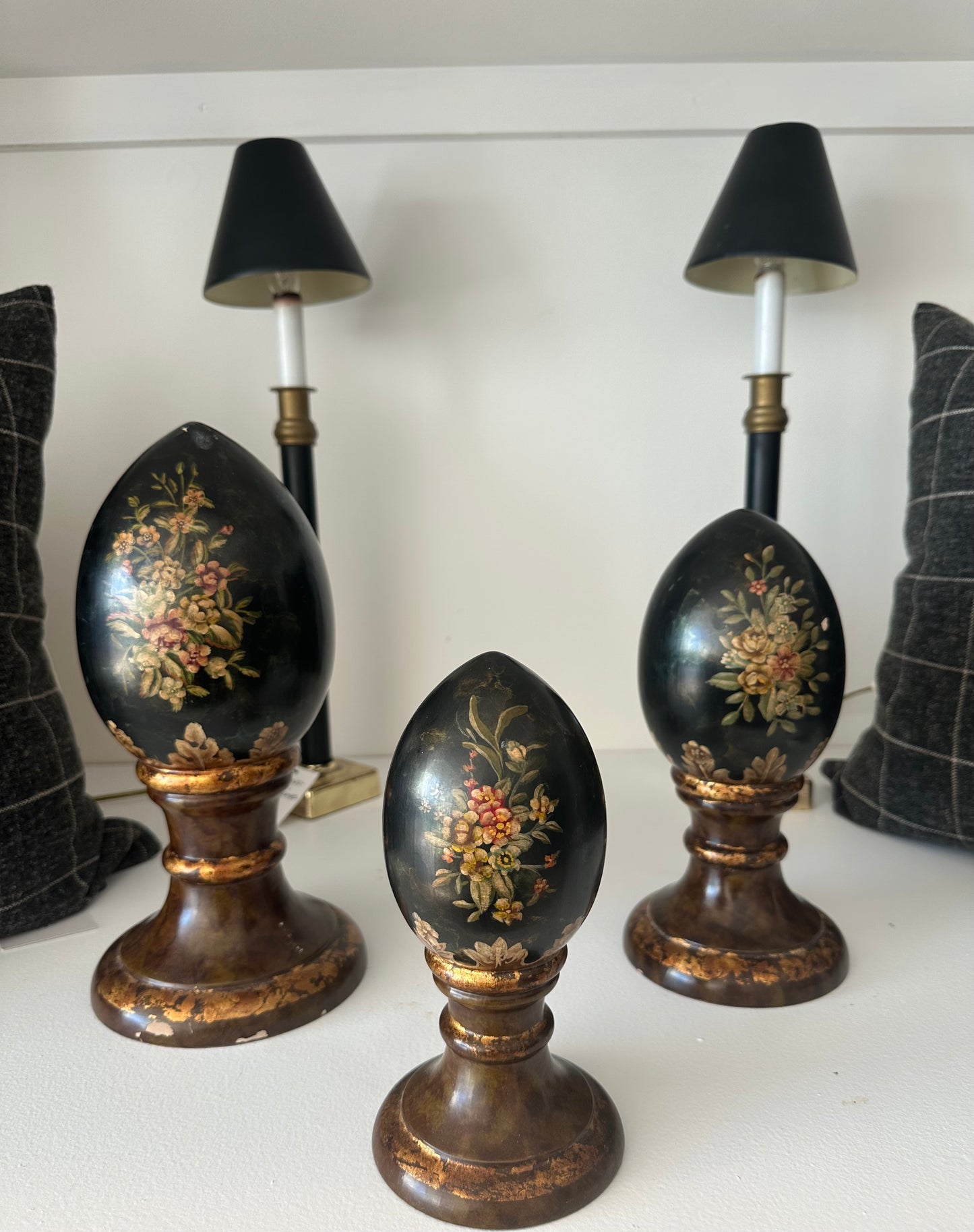 Vintage Wooden Egg- Set of 3