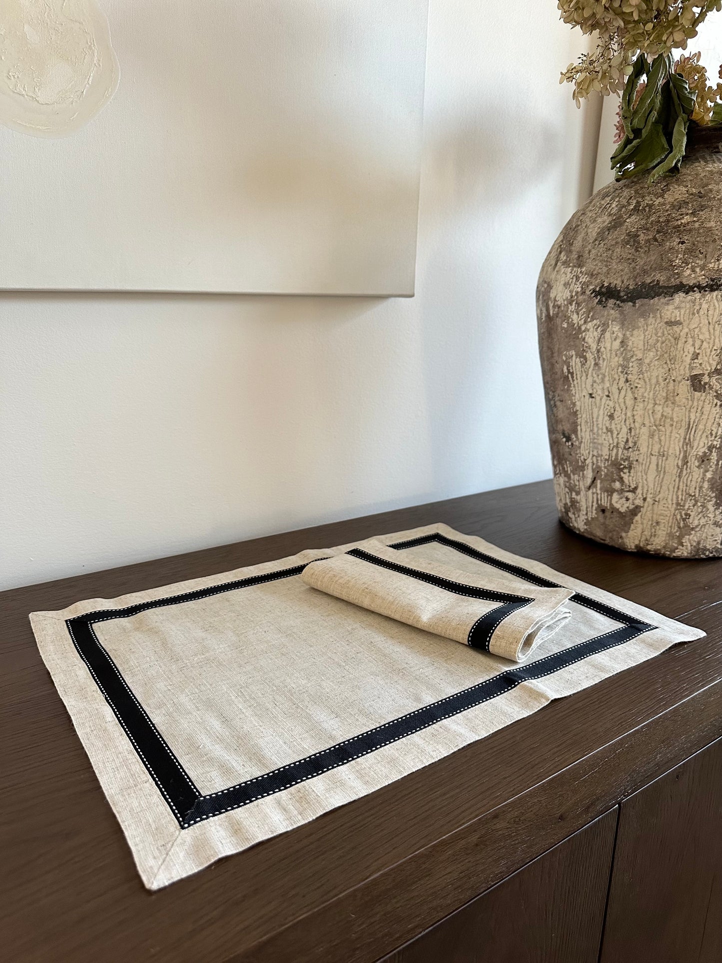 Grosgrain Accent Placemat- Set of 4