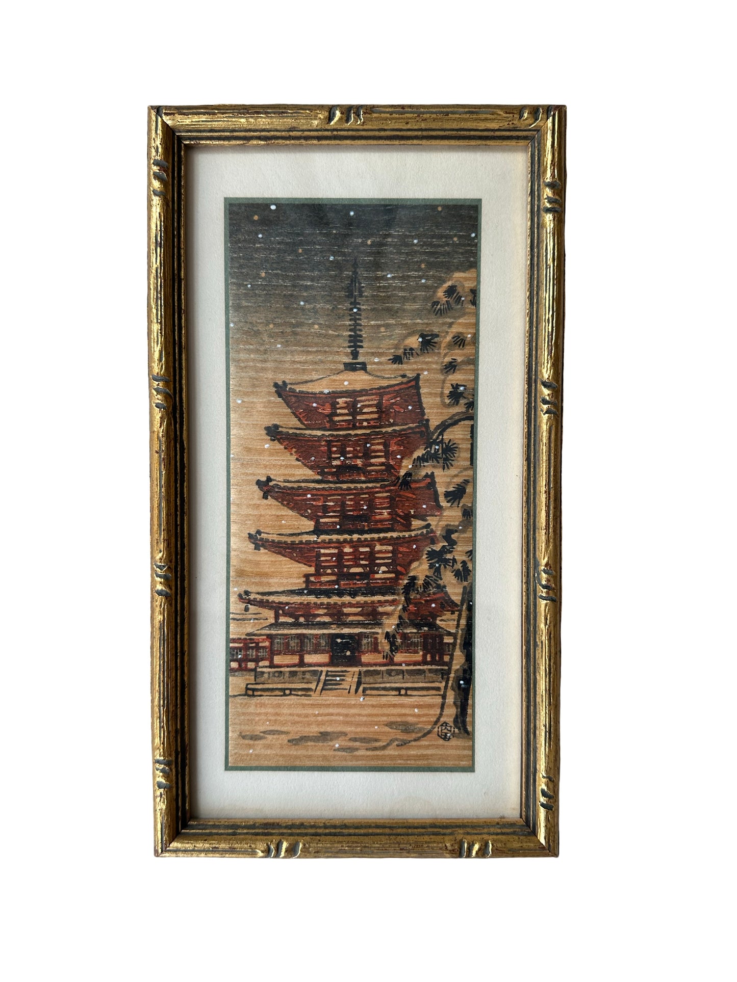 Vintage Japanese Pagoda Print