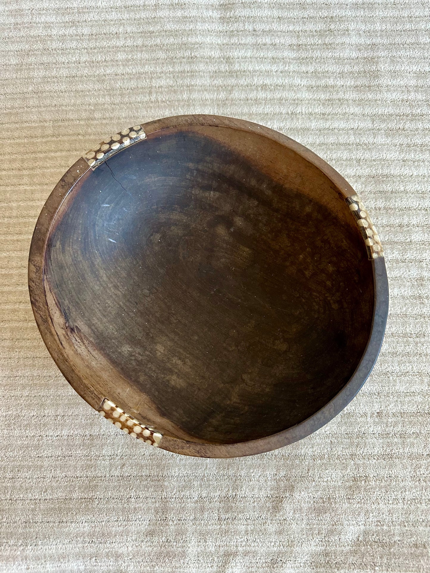 Vintage Hand Carved Wood Bowl