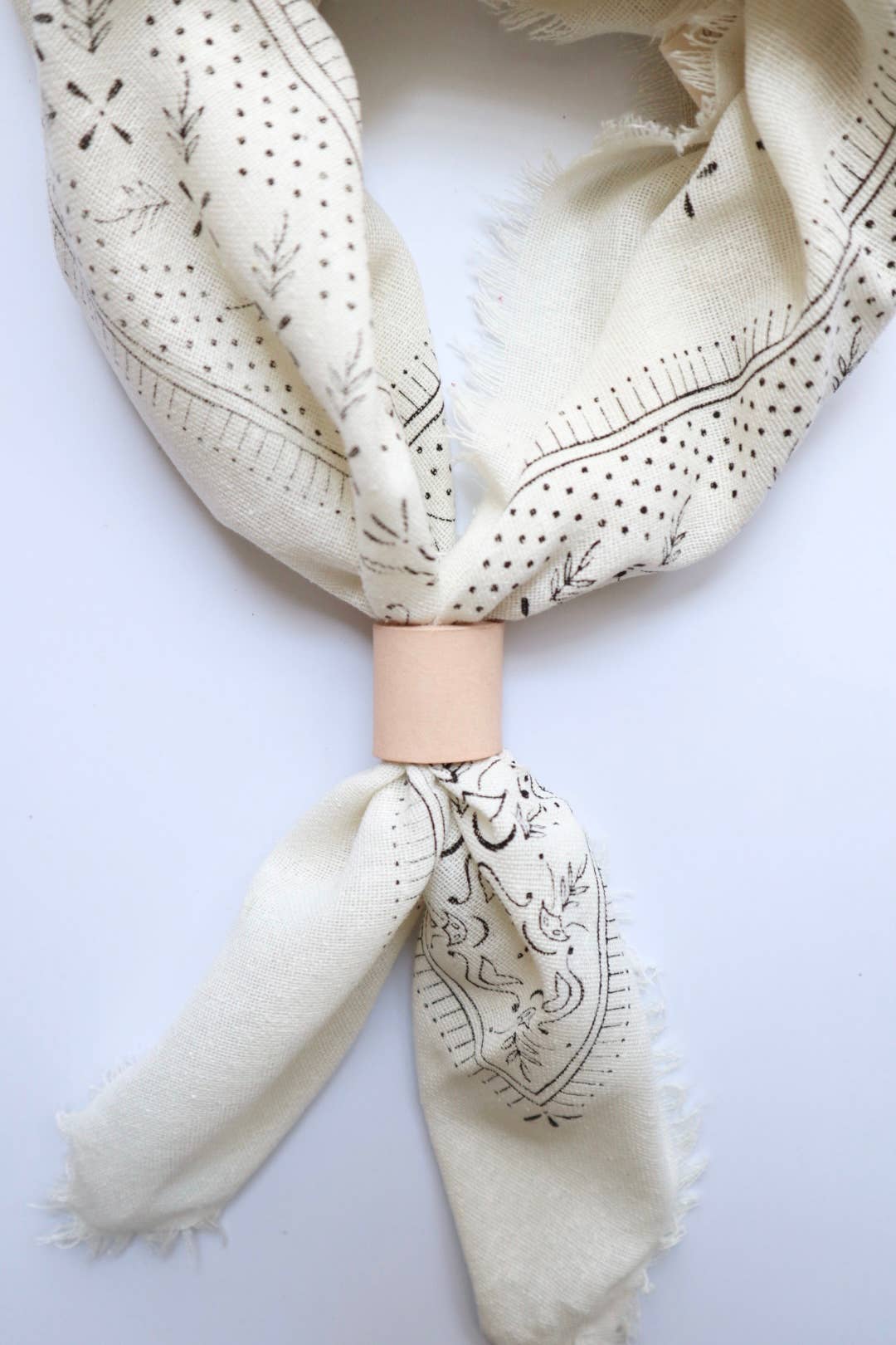 100% Silk Bandana- White