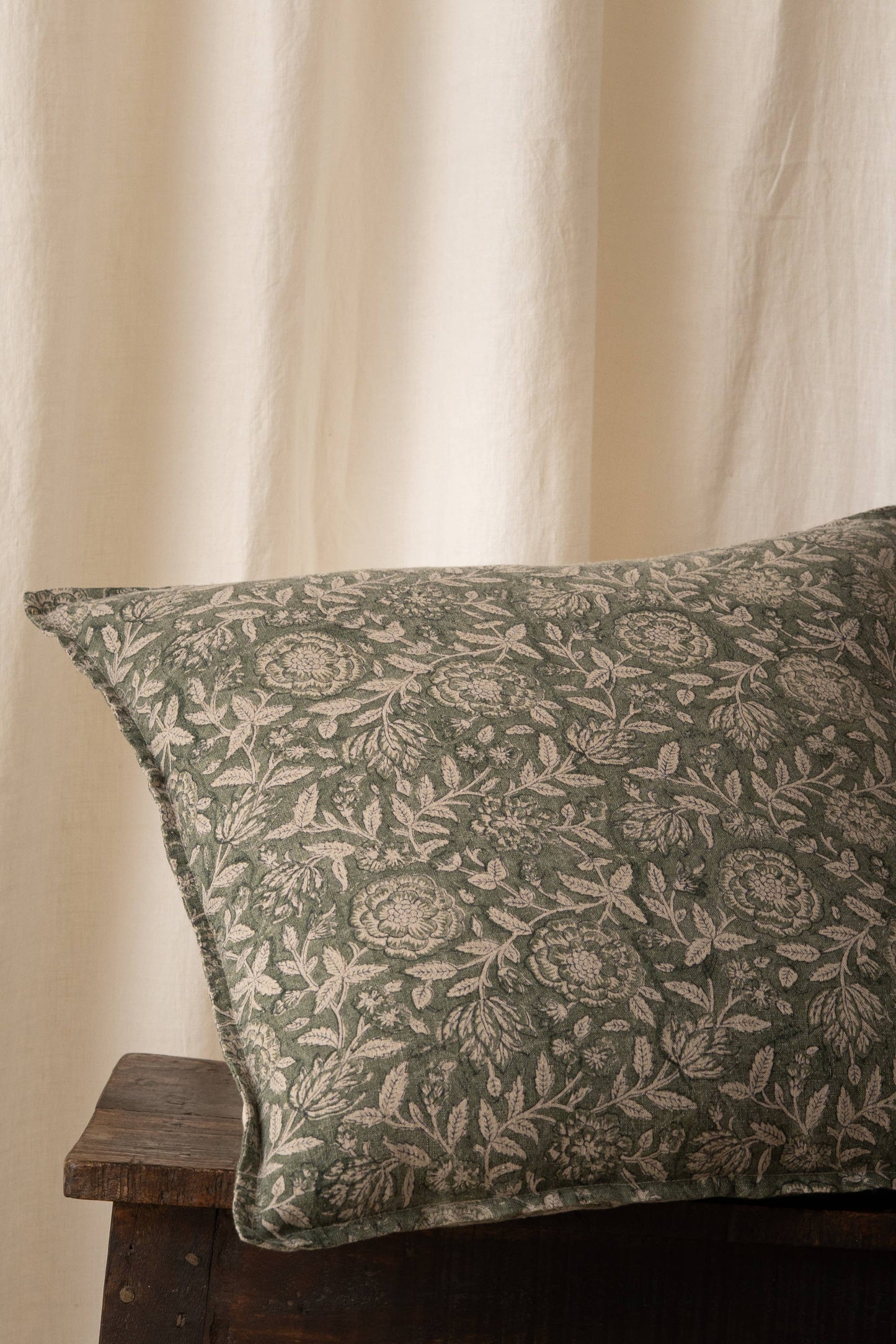 Linen Rio Cushion Cover- Green