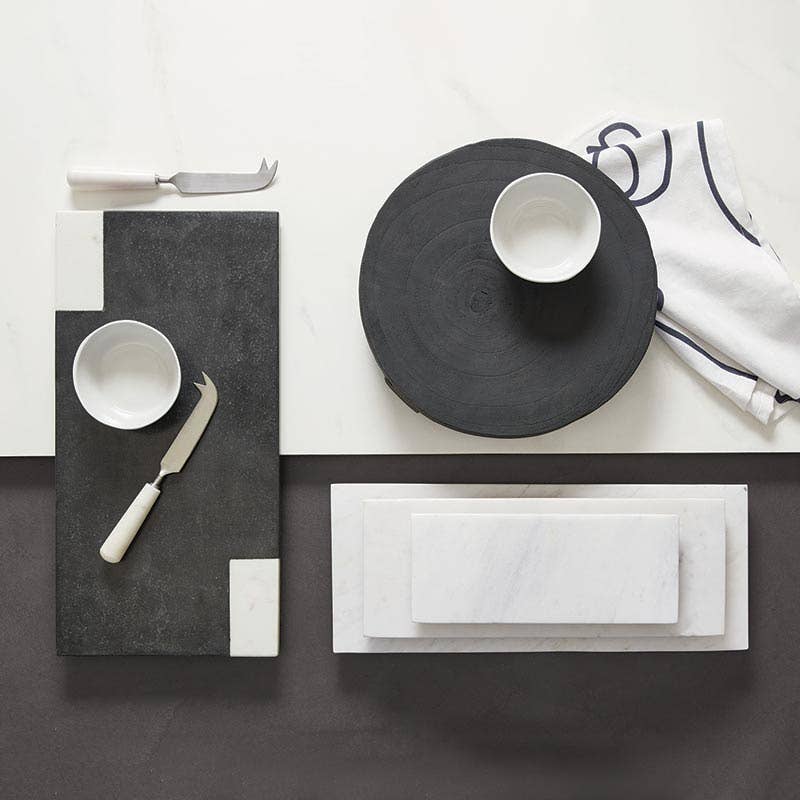 Black 12" Paulownia Pedestal Tray