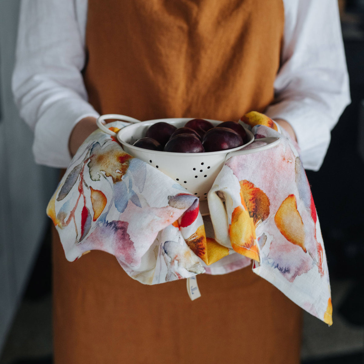 Watercolor Linen Hand Towel