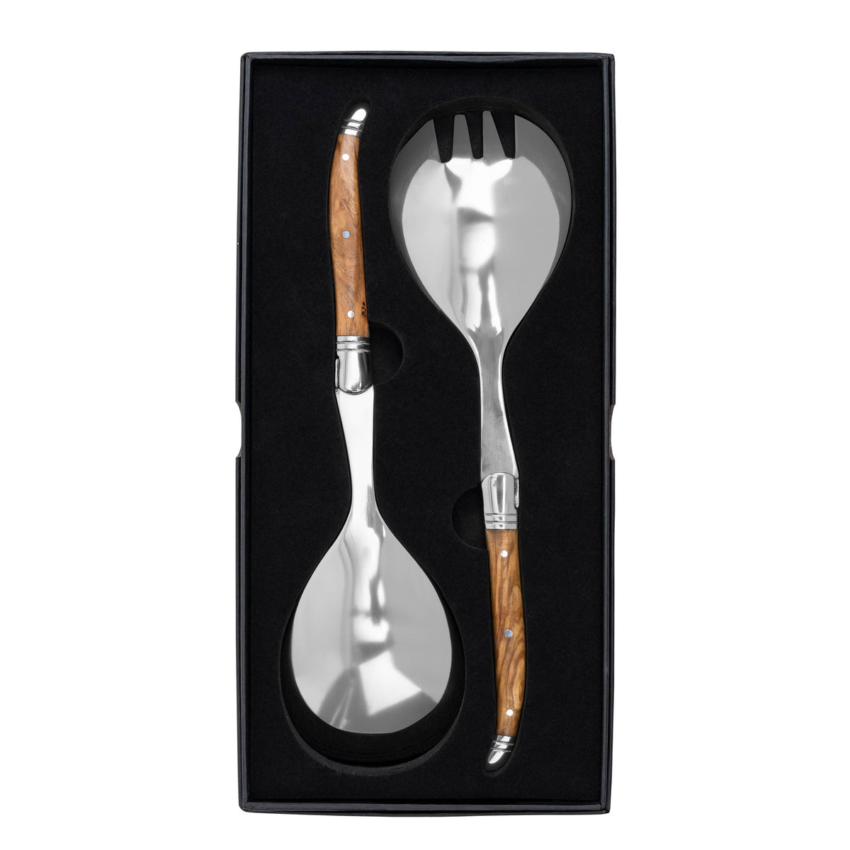 French Home Laguiole 2-Piece Olive Wood Salad Server Set