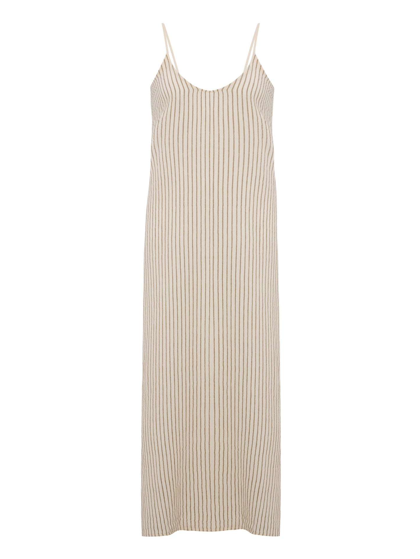 Yaz Dress - Khaki Green Stripes