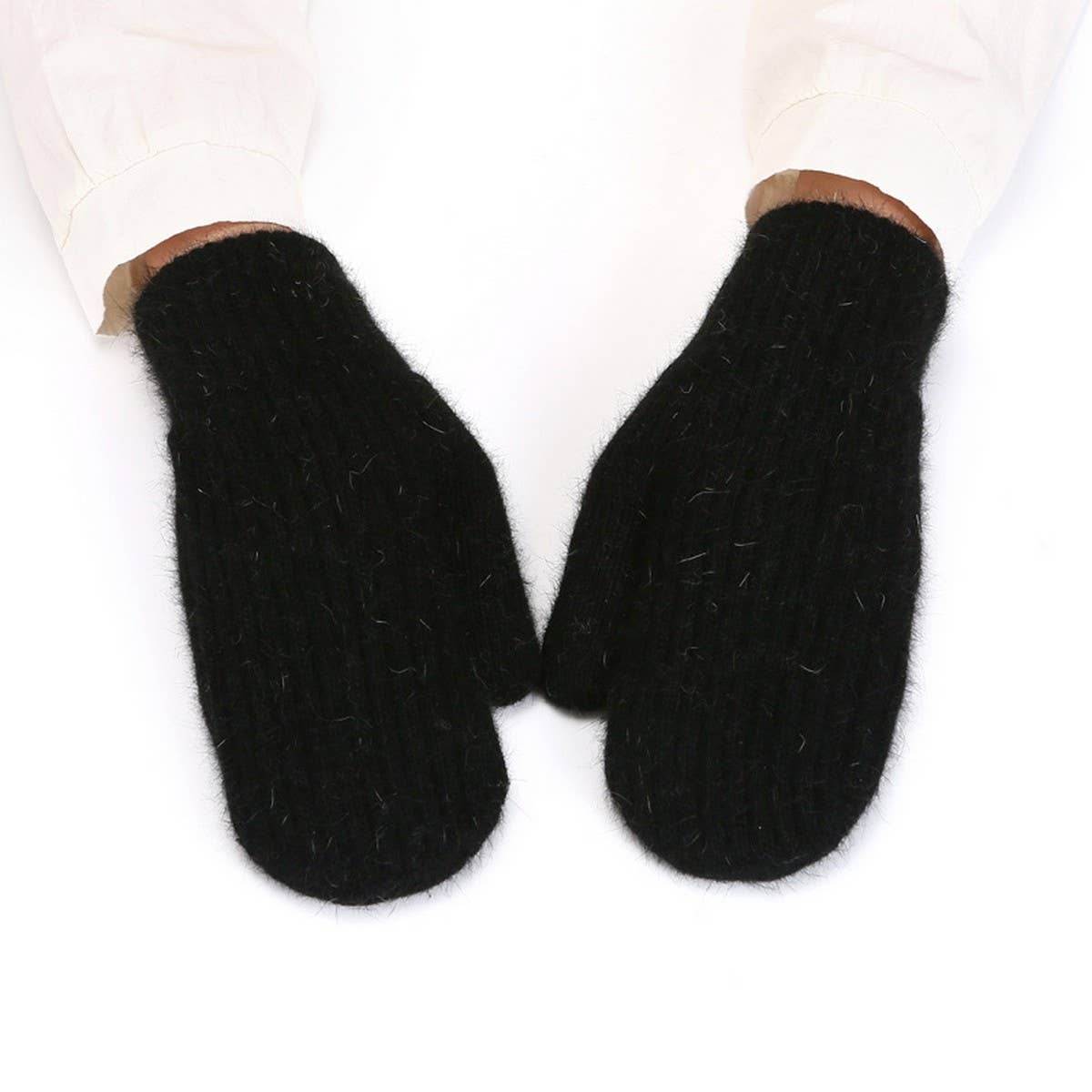 Knitted Wool Blend Gloves