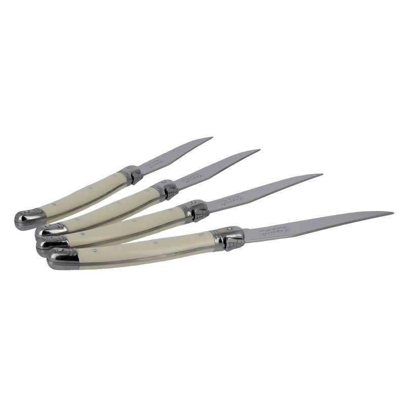 French Home Laguiole Steak Knives, Set of 4, Faux Ivory