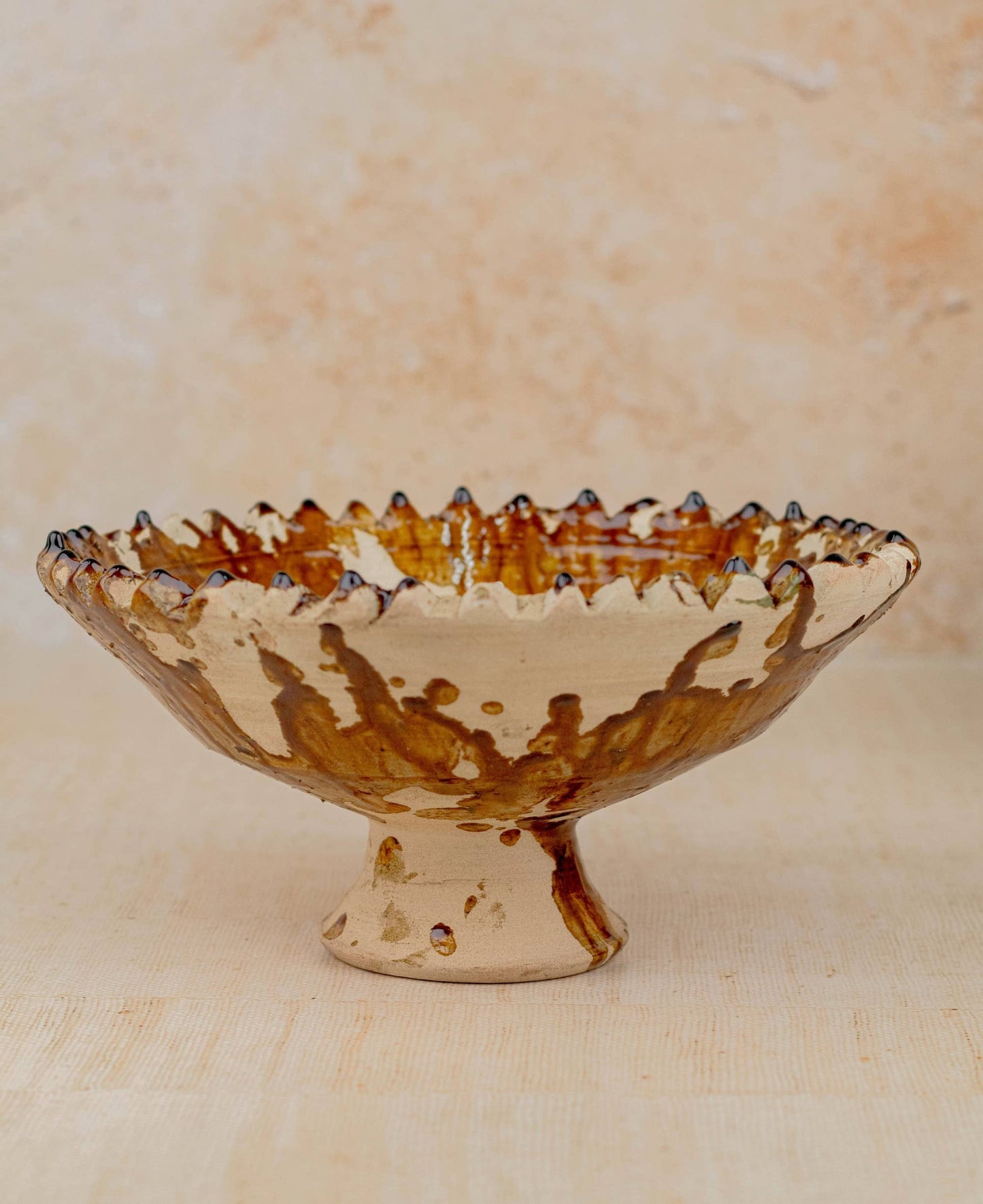 Moroccan Tamegroute Pedestal Fruit Bowl — Large Bowl