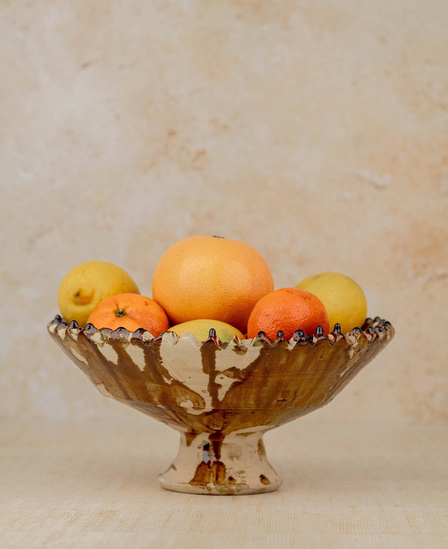 Moroccan Tamegroute Pedestal Fruit Bowl — Large Bowl