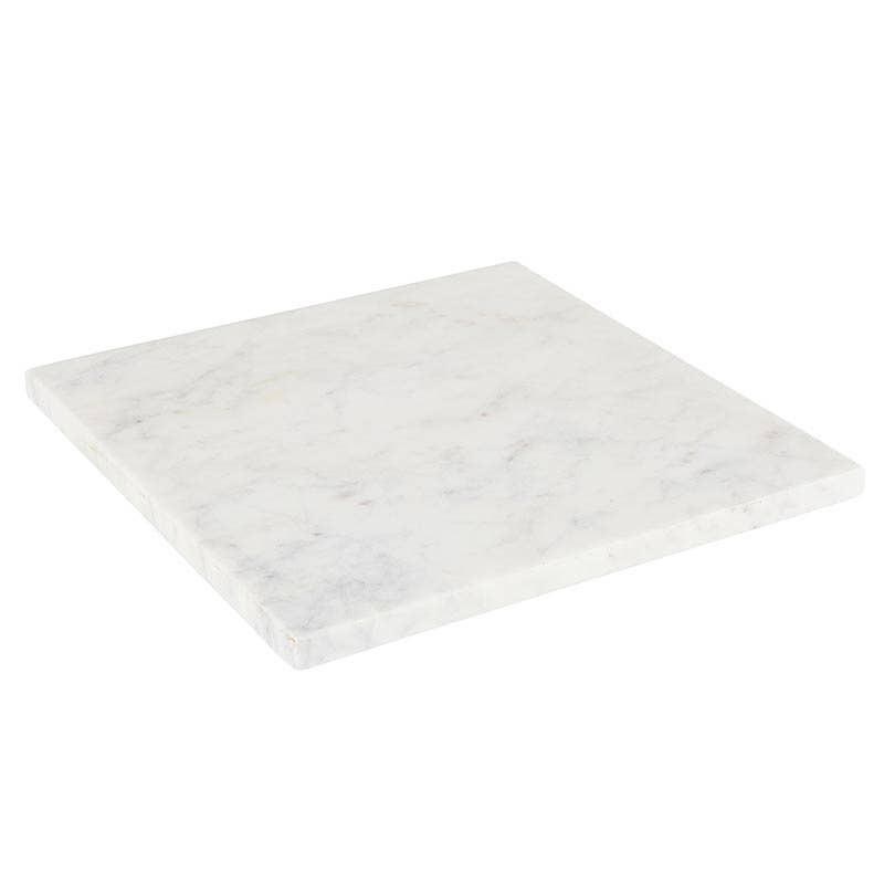 White Marble Footed Tray - 10"