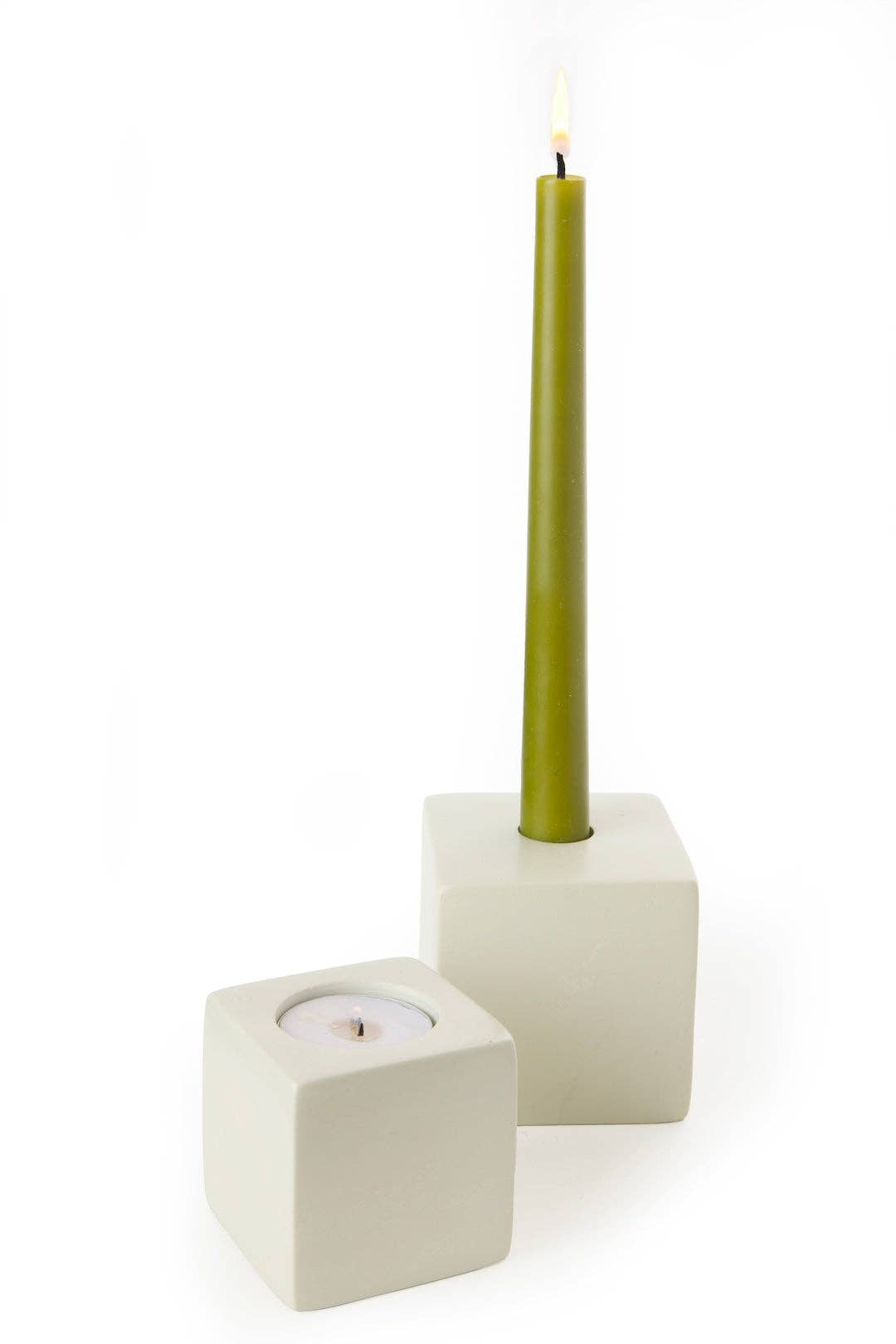 Small Natural Soapstone Double-Sided Candle Holder