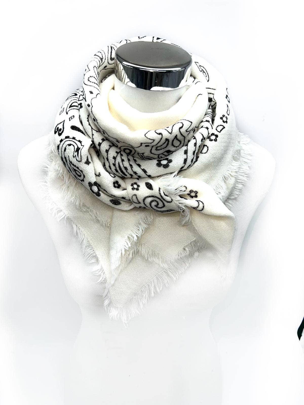 Printed Bandana Scarf- White