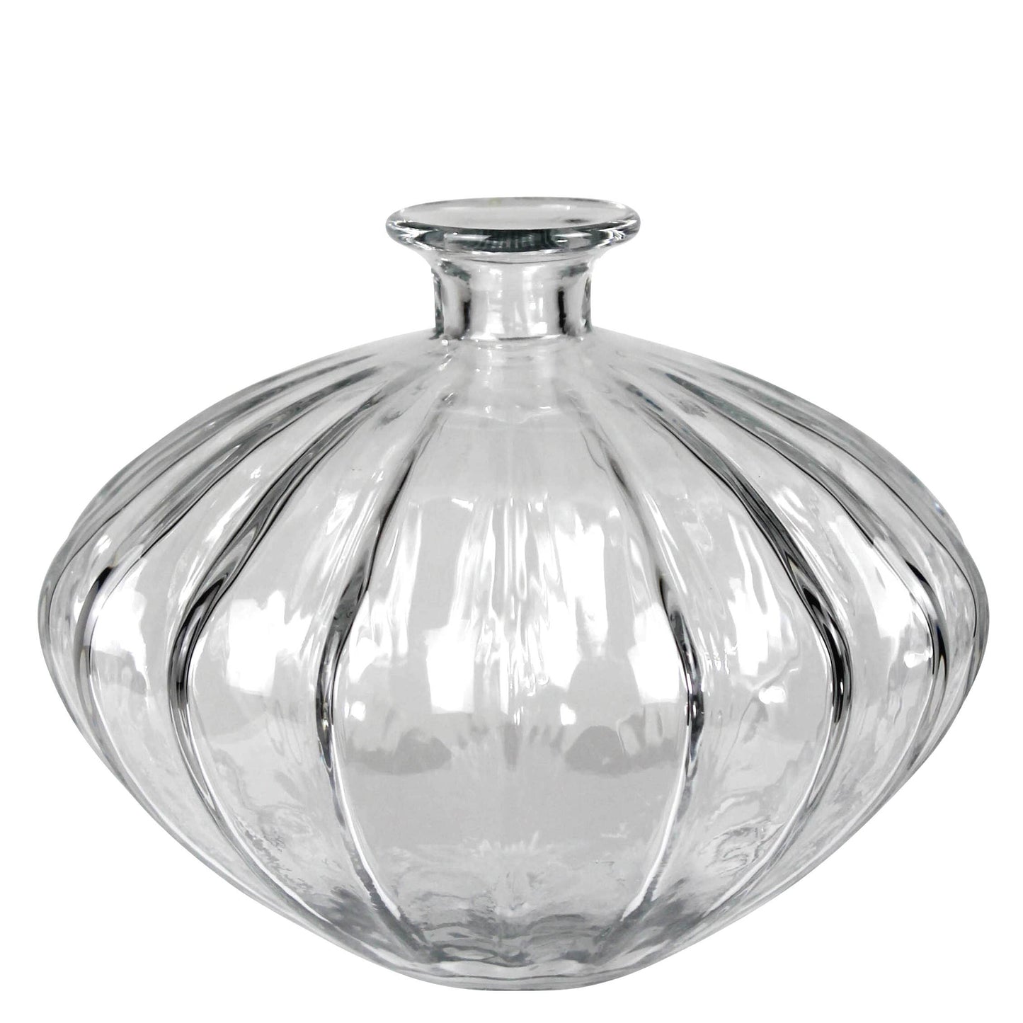 Round Scalloped Glass Vase