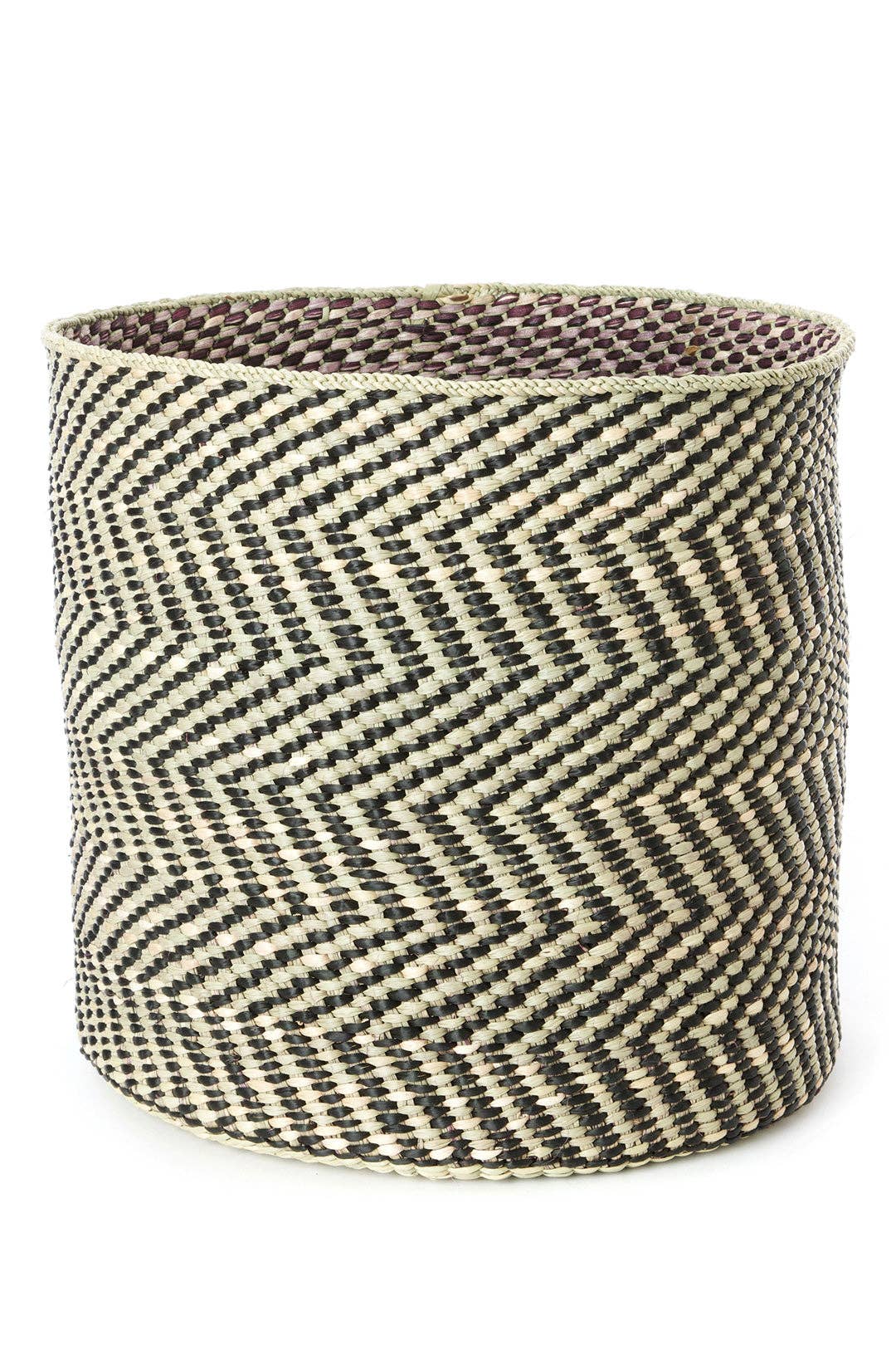 Black & Natural Reed Basket