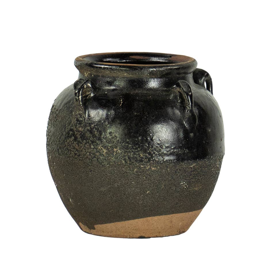 Glazed 4 Handle Pot
