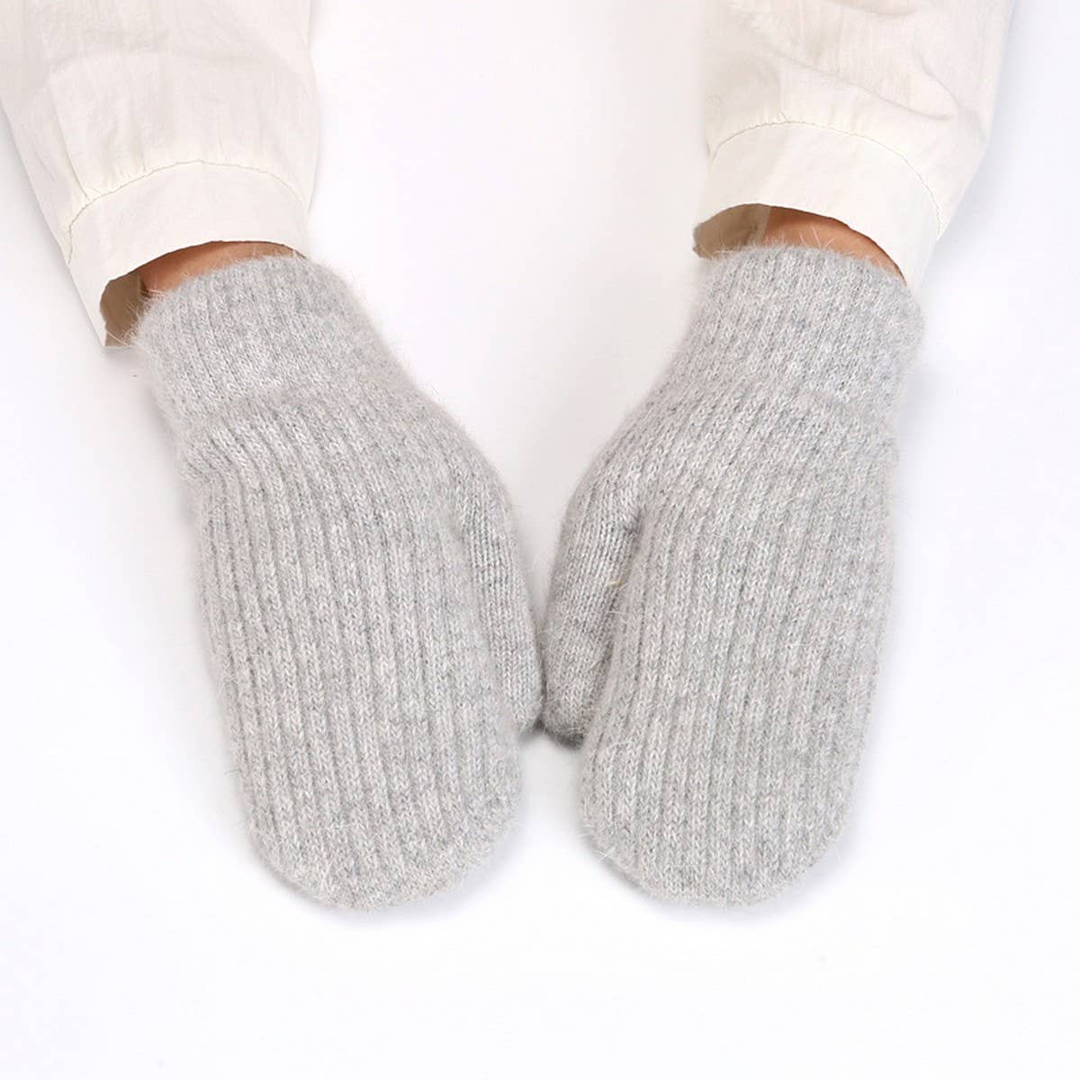 Knitted Wool Blend Gloves