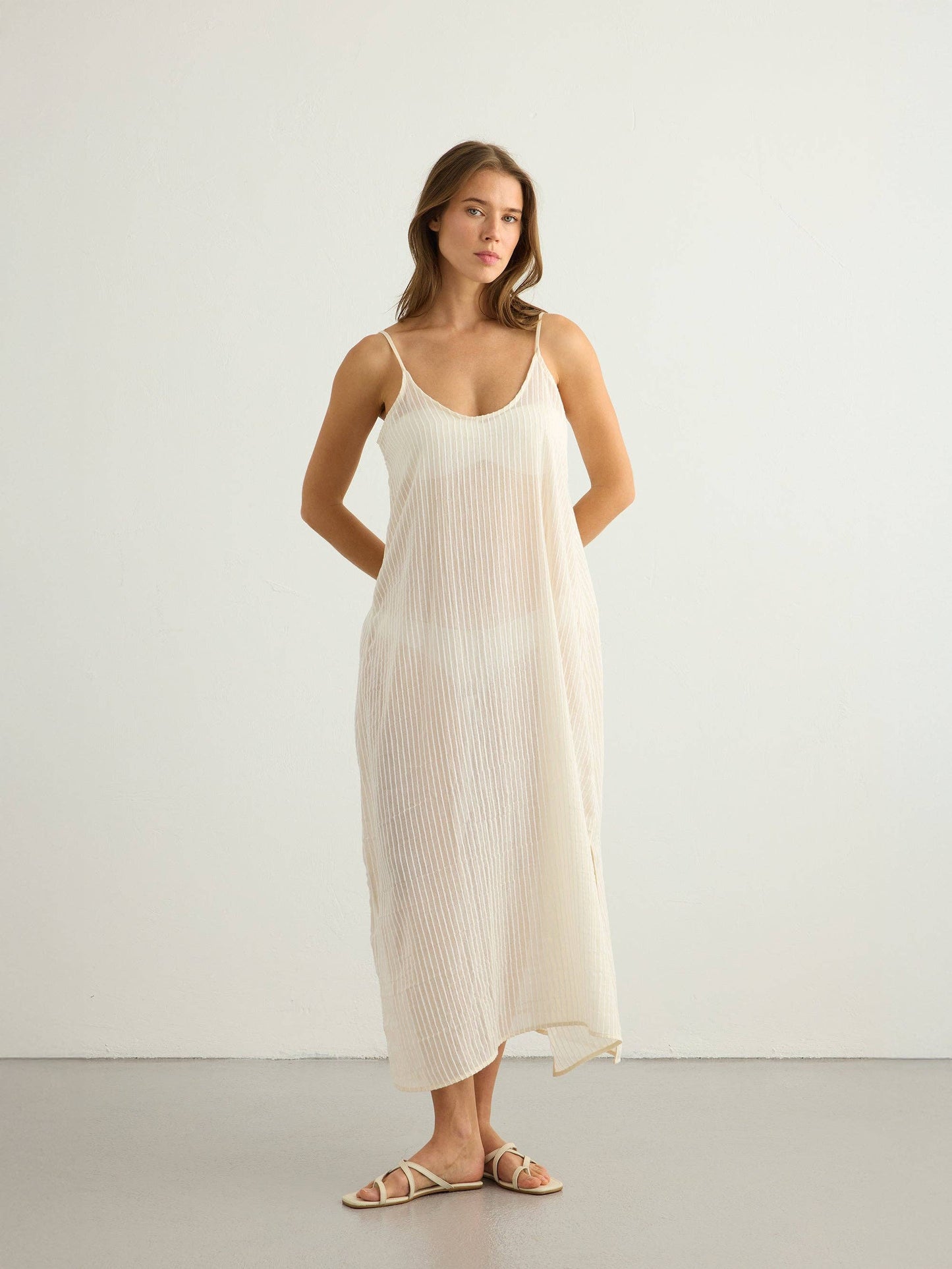 Yaz Dress - White Stripes