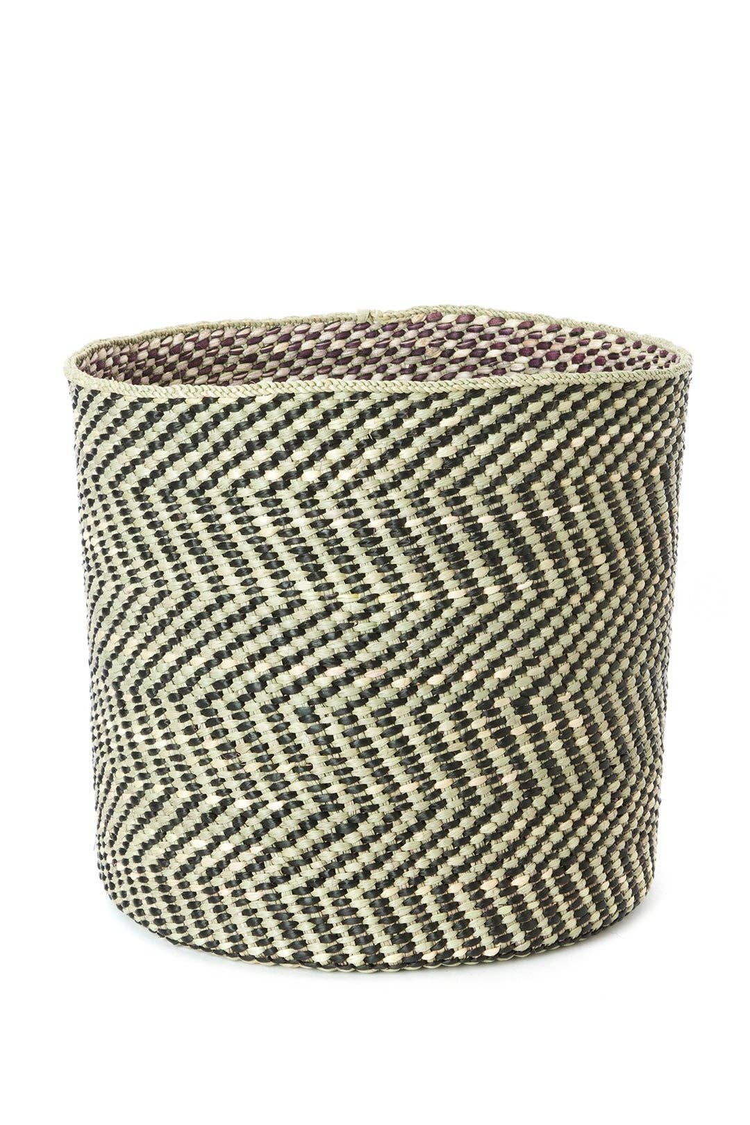 Black & Natural Reed Basket