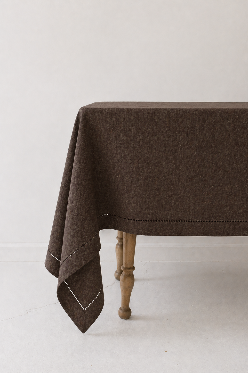 Tablecloth - Brown Linen Hemstitch