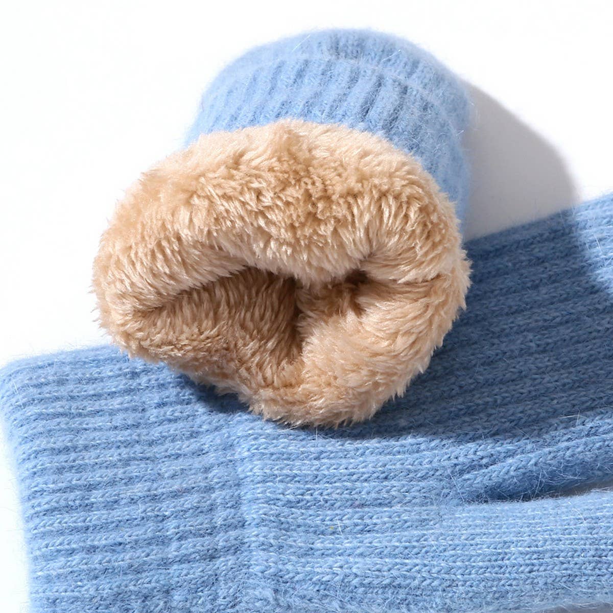 Knitted Wool Blend Gloves