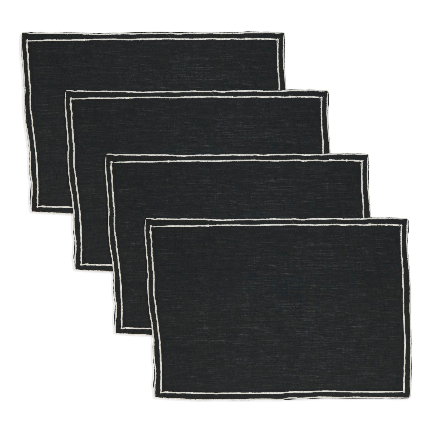 Double Line Embroidered Placemat- Set of 4