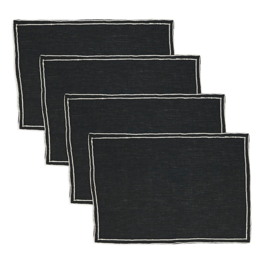 Double Line Embroidered Placemat- Set of 4