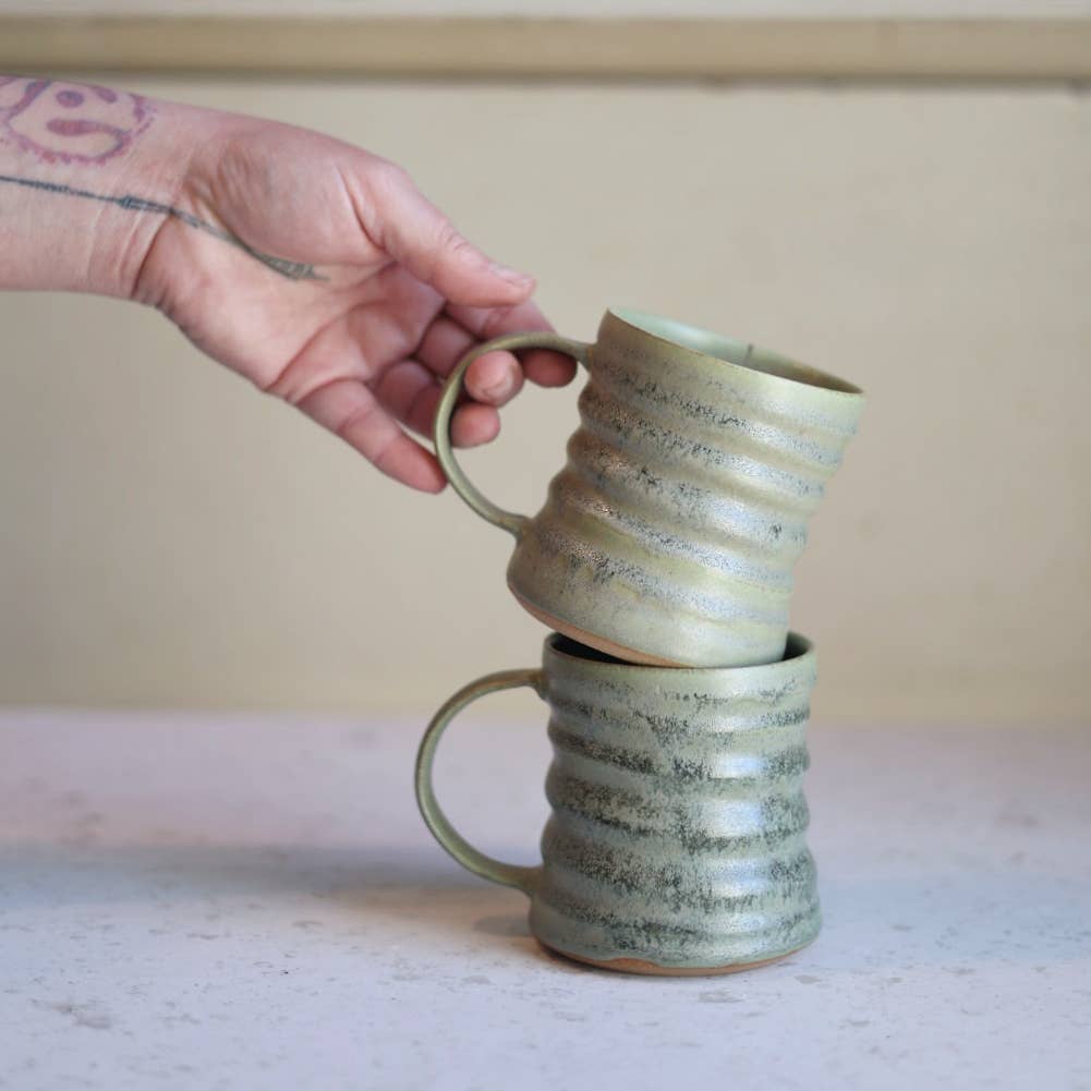 Diner Inspired Mug in Moss Green