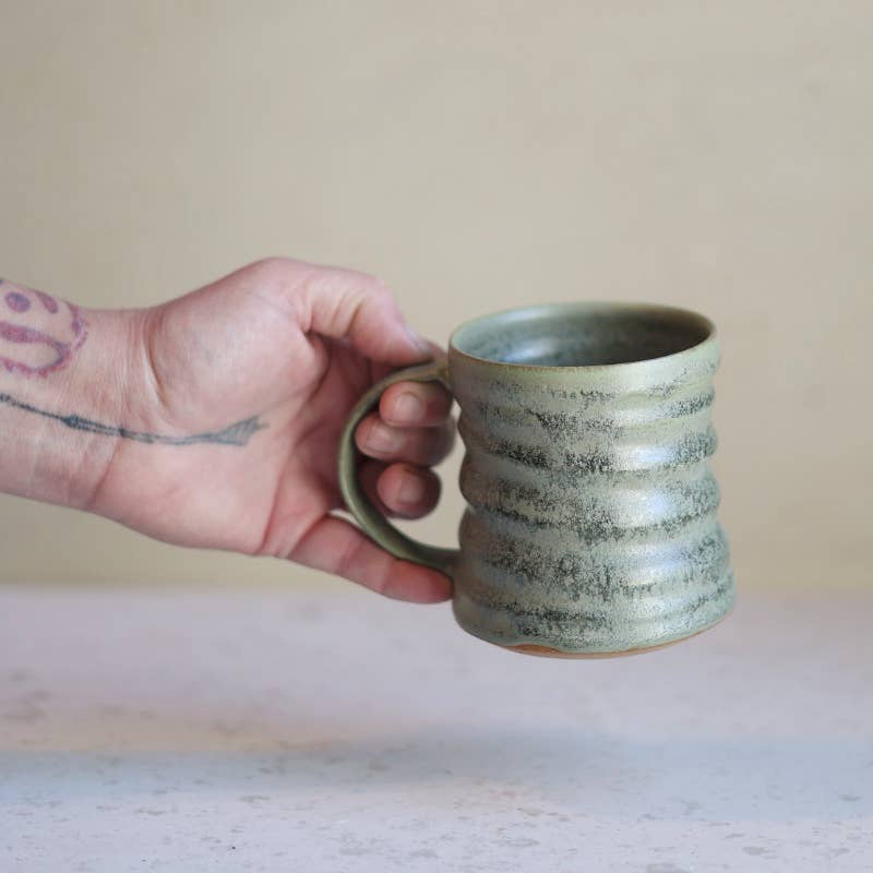 Diner Inspired Mug in Moss Green
