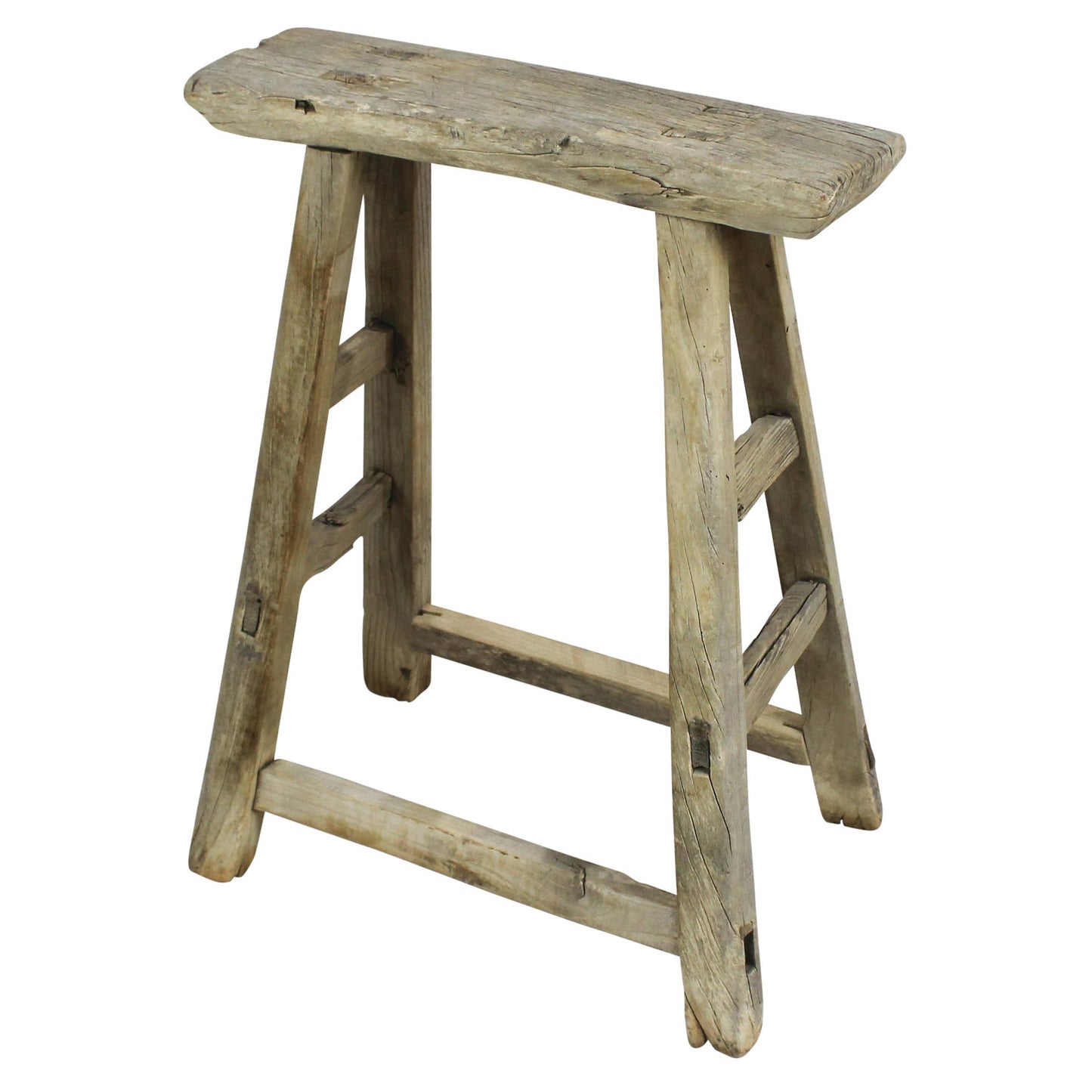 Hokkaido Rectangle Stool, Elm Wood