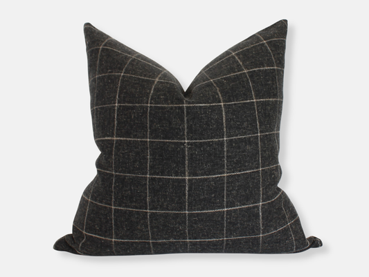 Black Plaid Pillow