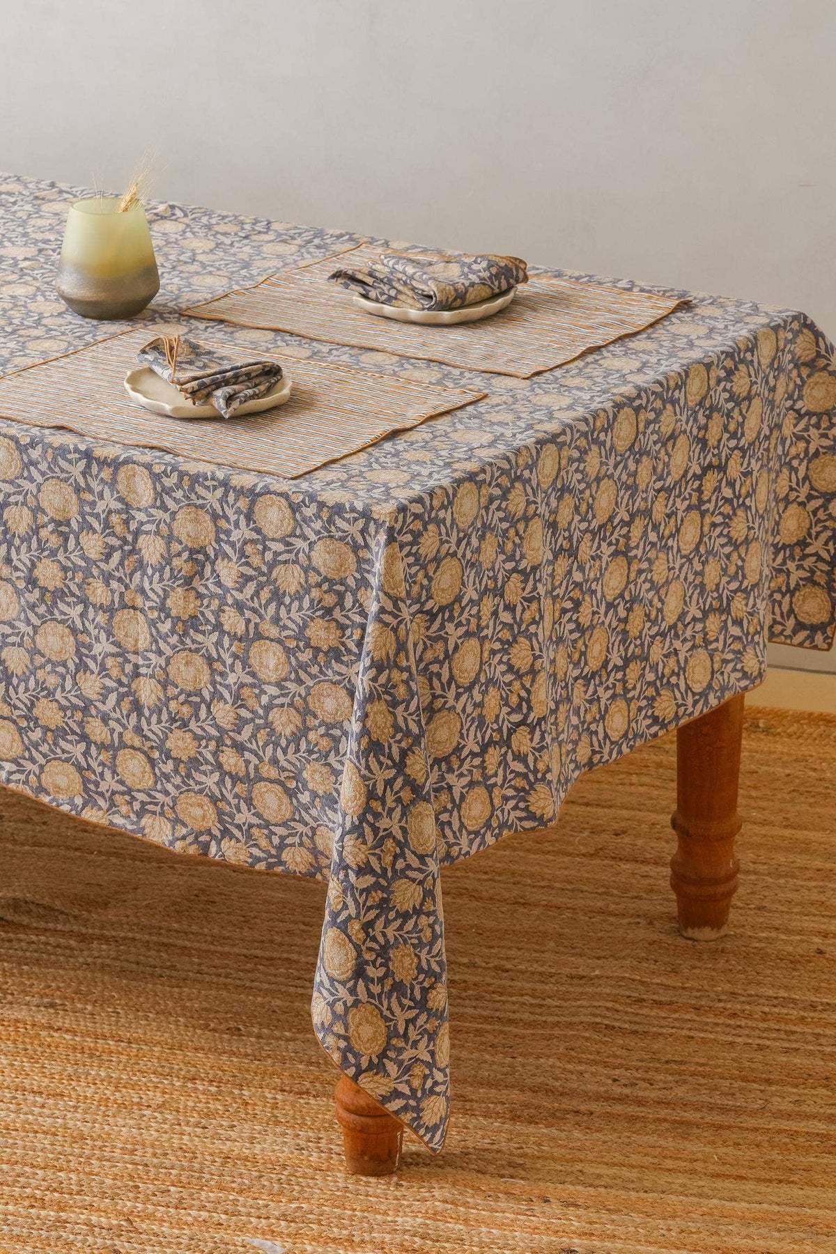 Block Print Floral Napkins- Set of 2