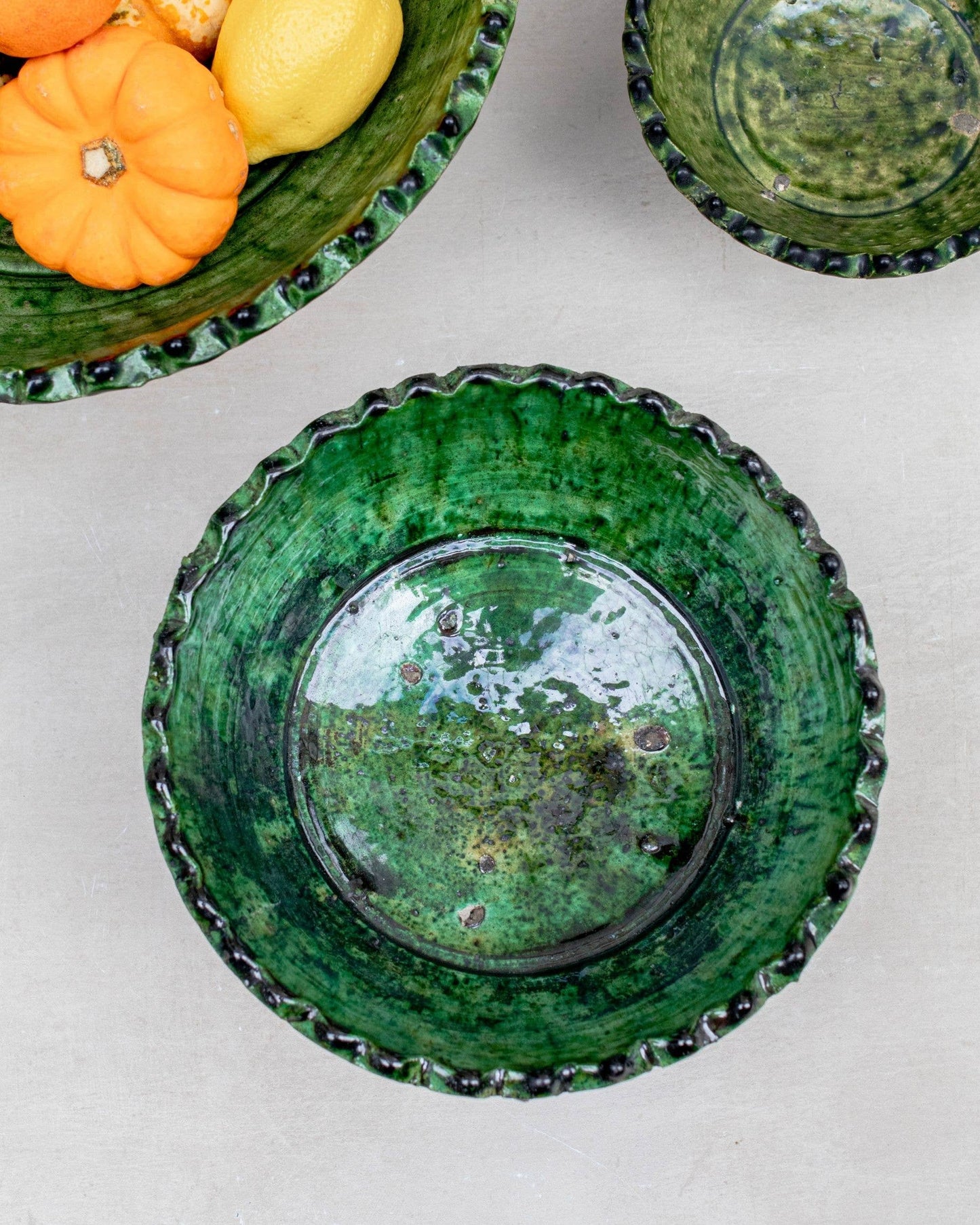 Handmade Moroccan Pedestal Bowl- Green