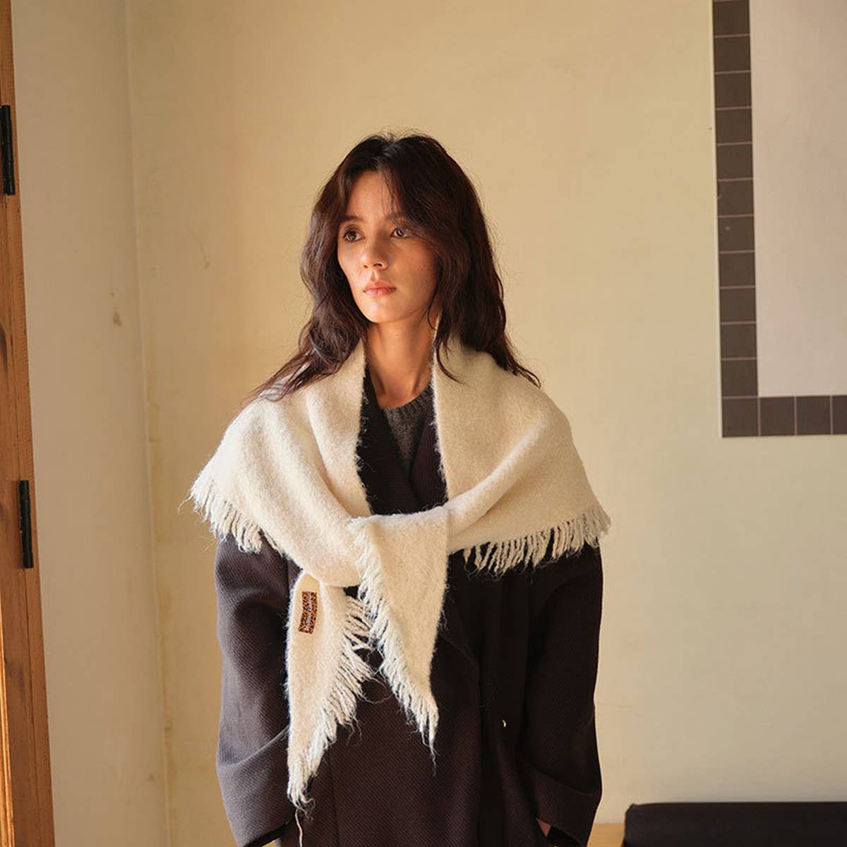 Wool Blend Triangle Scarf