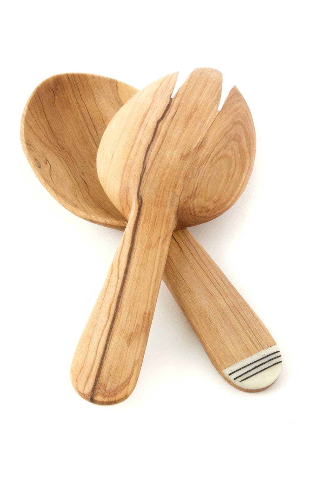 Spork & Spoon Wild Olive Wood Salad Servers